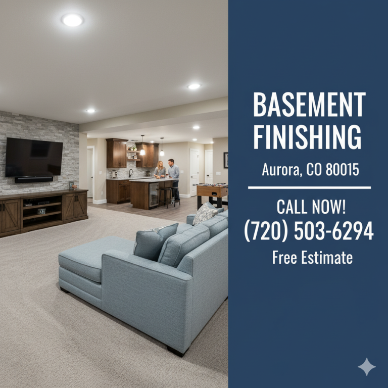 Basement Finishing in Aurora Co 80015 Project Banner  Call 720 503 6294 | All in One Home Remodel Llc