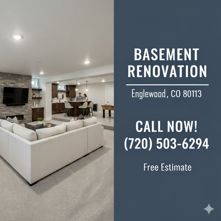 Basement Renovation in Englewood Co 80113 Project Banner  Call 720 503 6294 | All in One Home Remodel Llc